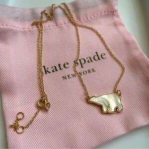 FINA PRICE NWOT Kate Spade Mother of Pearl Polar Bear Necklace Pendant